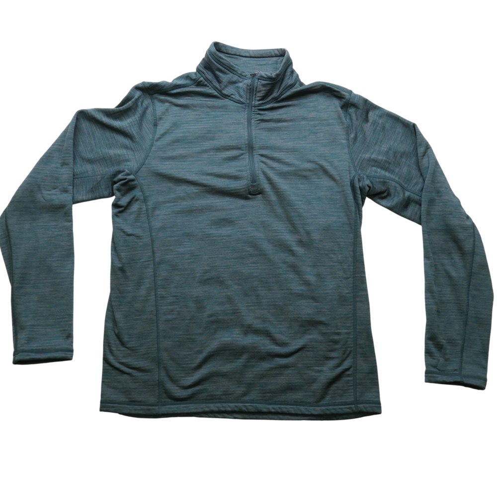 Landway Pullover Mens Medium Quarter Zip Activewear Lightweight Grid Fleece